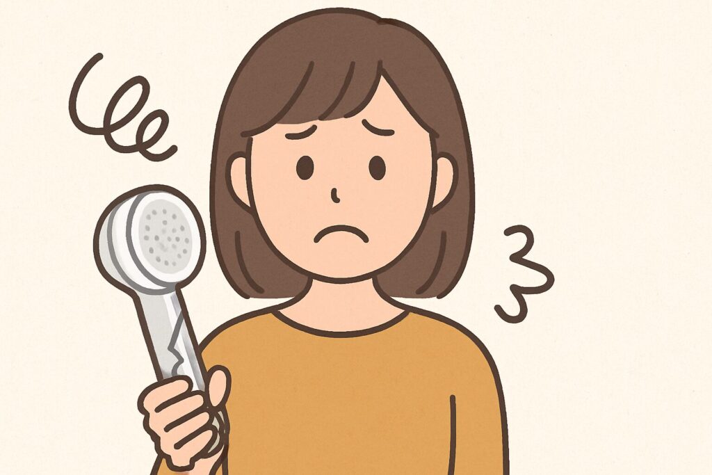 ミラブルが割れて困っている人のイラスト