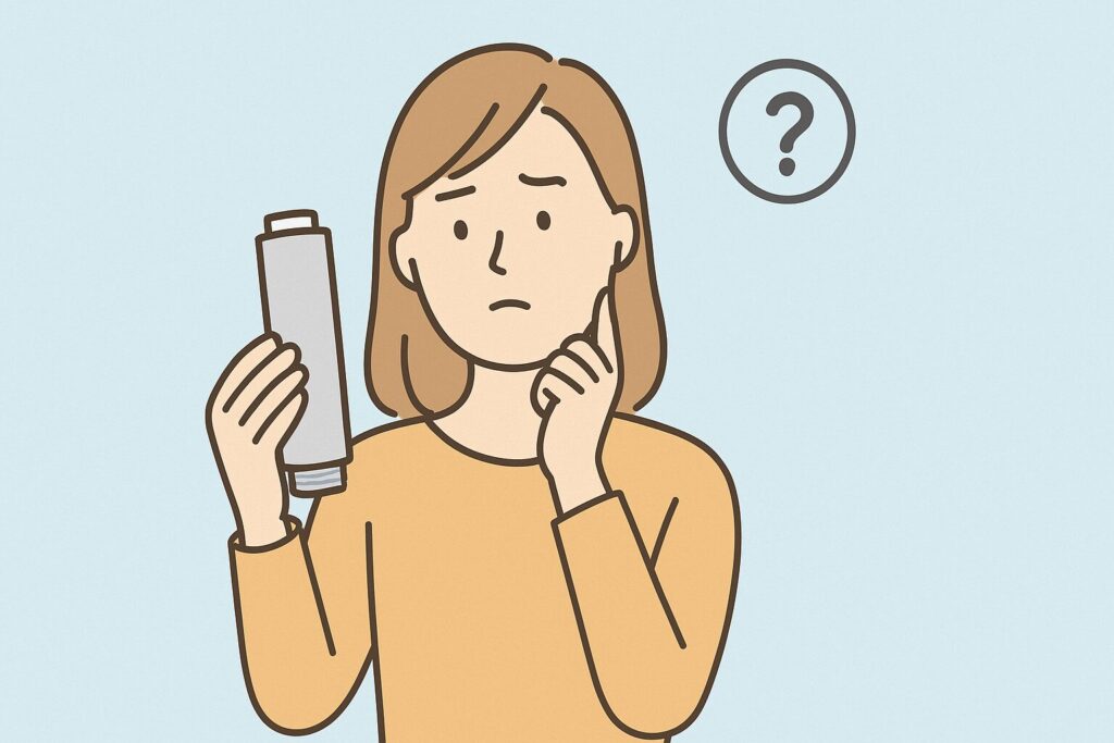 トルネードスティックを持って悩んでいる