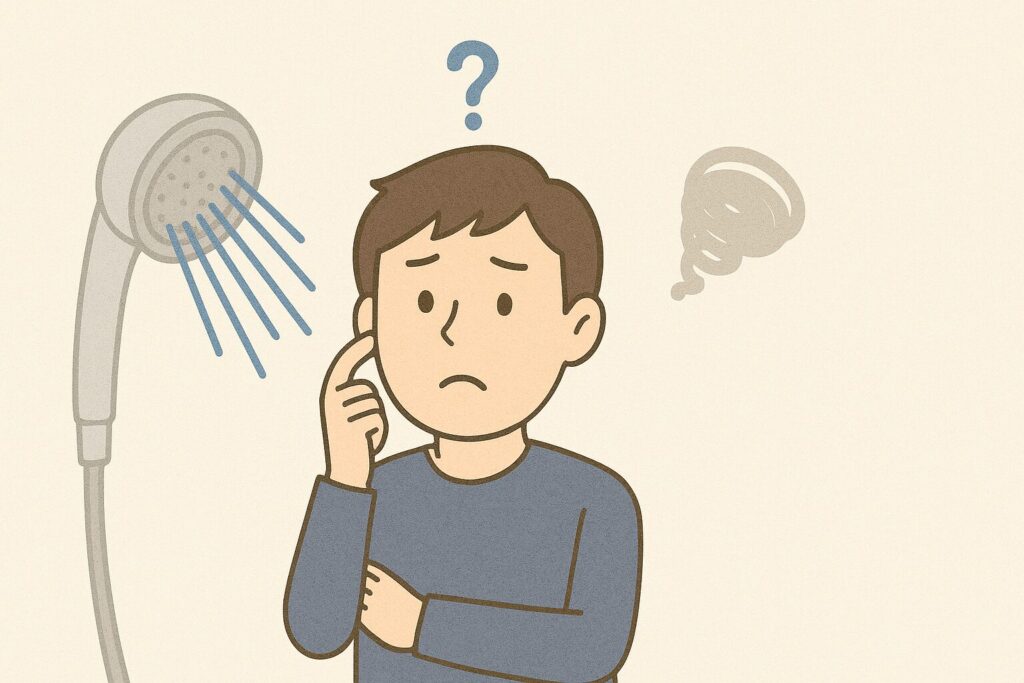 ミラブルの水圧が弱くて悩んでいる人のイラスト