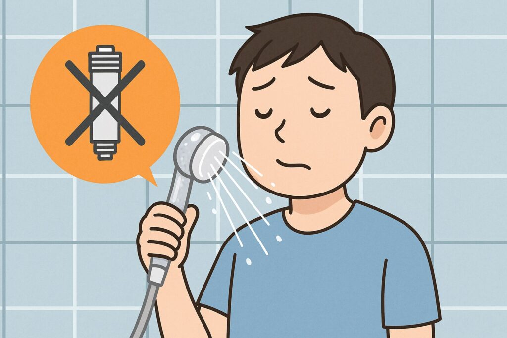 ミラブルのカートリッジを交換せずに使っている人のイラスト