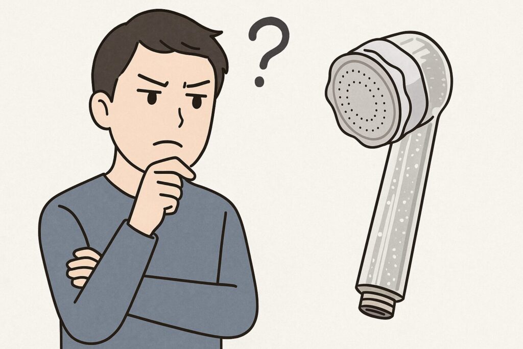 "ミラブルを怪しんでいる人のイラスト
